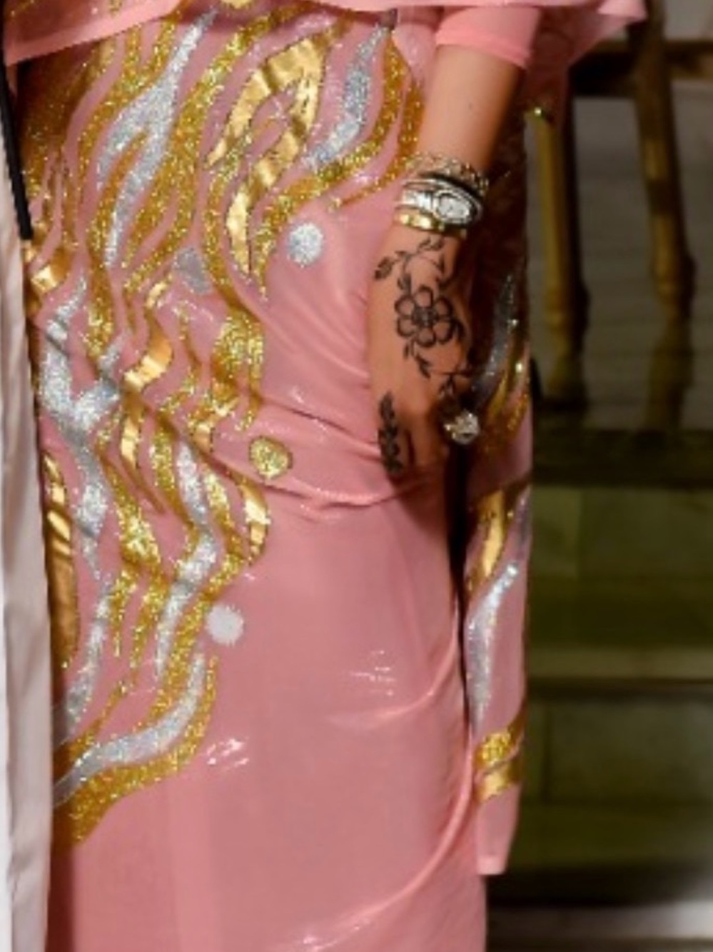 Elegant Handmade Pink Embellished Women's Sudanese Toub